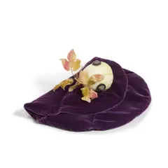 Nayland Blake, Hybrid, 1991, artificial apple, wire, velvet leaves, rubber and stainless steel on velvet pillow