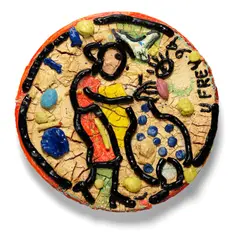 Viola Frey, Untitled (Plate), 1994, glazed ceramic and Egyptian paste