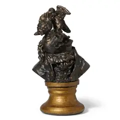 Frog Franklin and the National Bird Debate by David Gilhooly, 1976, glazed ceramic, offered Apr 2024