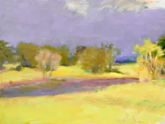 Wolf Kahn, Bad Weather Brewing, Cedar Creek, TX (also known as, Bad Weather Brewing, Cedar Springs, TX), 1985, oil on canvas