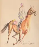 Ernie Barnes, Study for Jockey on Horse 23