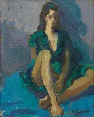 Moses Soyer, Dancer, oil on canvas