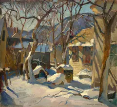 William Lester Stevens, Winter Landscape, oil on canvas