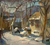 William Lester Stevens, Winter Landscape, oil on canvas