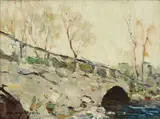 Chauncey Foster Ryder, Old Stone Bridge, oil on canvas