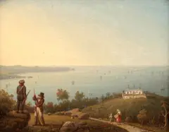 Robert Salmon, View of Holyhead, oil on board