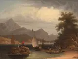Robert Salmon, Fishing with Nets, oil on panel