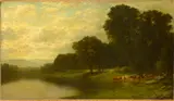 John William Casilear, Lake George Scene, oil on canvas laid down on board