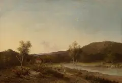 Walter Mason Oddie, Fisherman Guiding the Cattle Home, 1850, oil on canvas