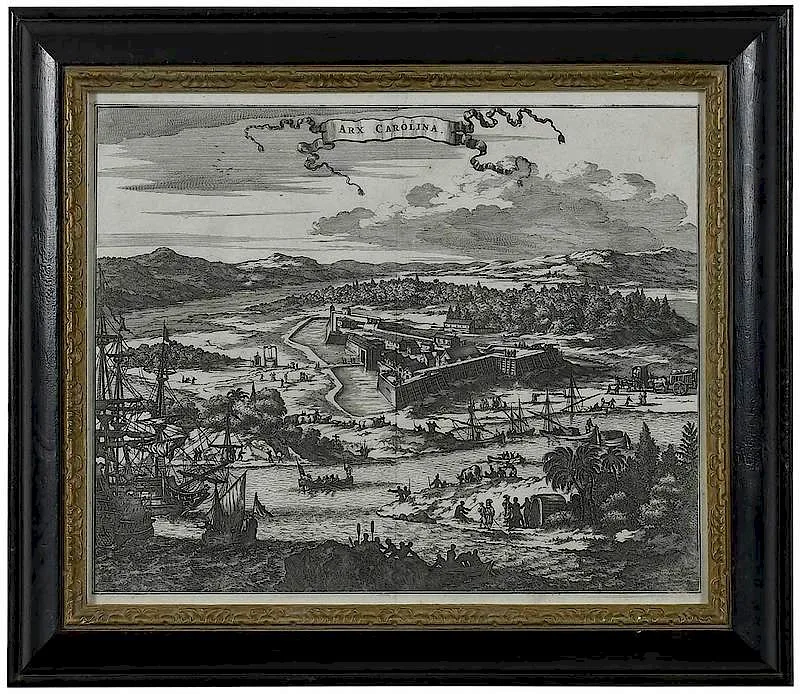 Arnoldus Montanus, Arx Carolina, 1671, engraving on laid paper