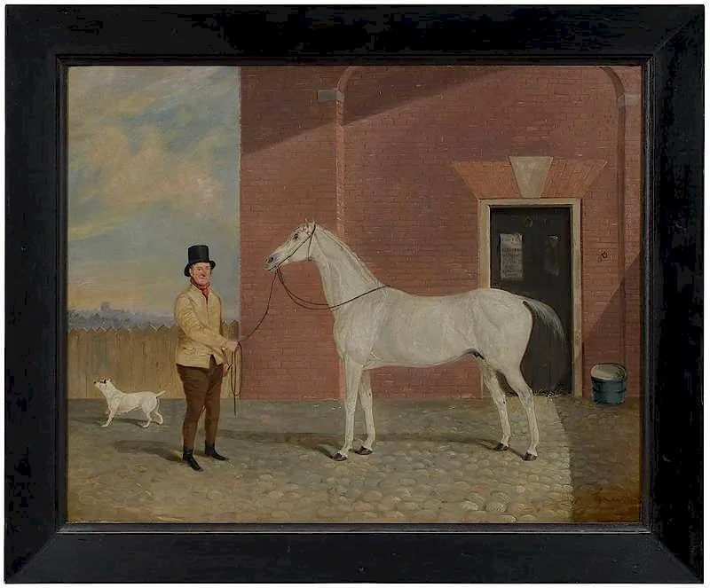 William Tasker, Sir Rubensÿwith Groom, 1835, oil on canvas,˜18-1/4 x