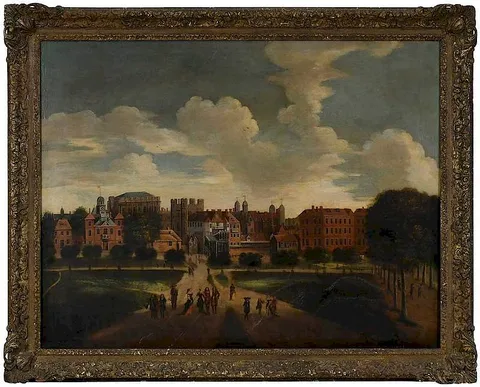 Thomas Wyck, Untitled, View of Whitehall from St. James's Park,˜oil on canvas