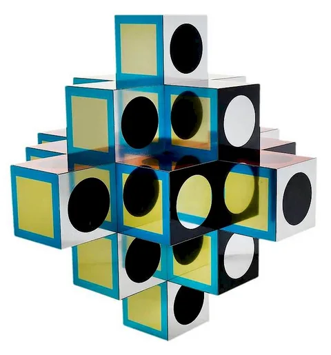 Victor Vasarely, Kroa B, 1970, publisher,˜screenprint in colors on anodized aluminum,˜19-5/8 x