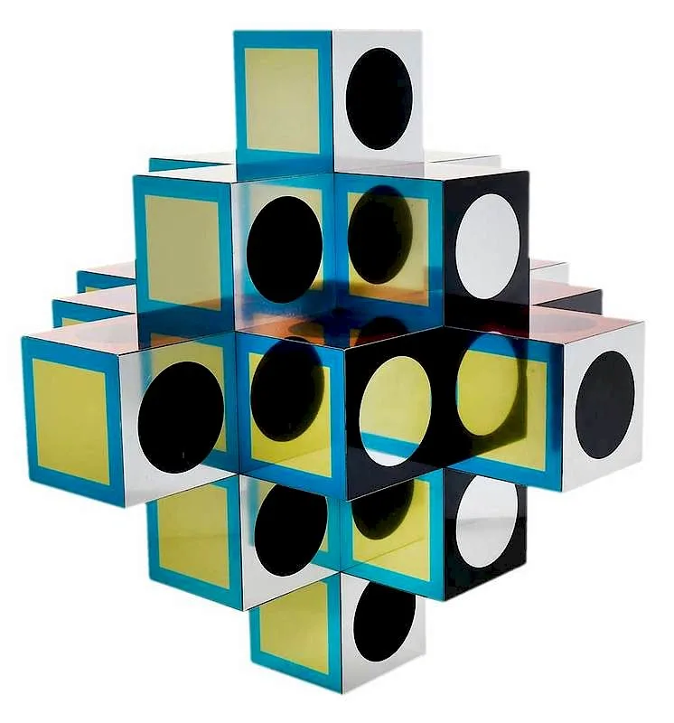 Victor Vasarely, Kroa B, 1970, publisher,˜screenprint in colors on anodized aluminum,˜19-5/8 x
