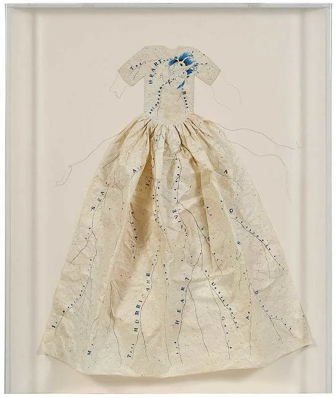 Lesley Dill, Poem Dress of Circulation, 1993, acrylic