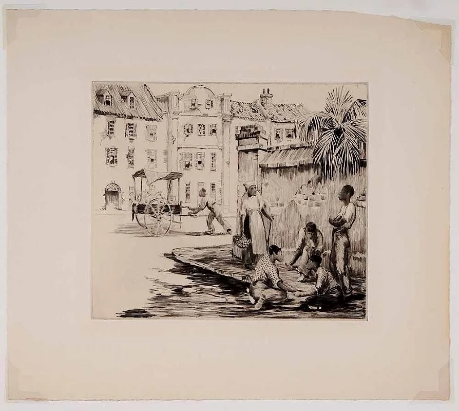 The Crap Game (H. 59) by Alfred Heber Hutty, circa 1927, drypoint etching on cream paper, sold Jan 2017