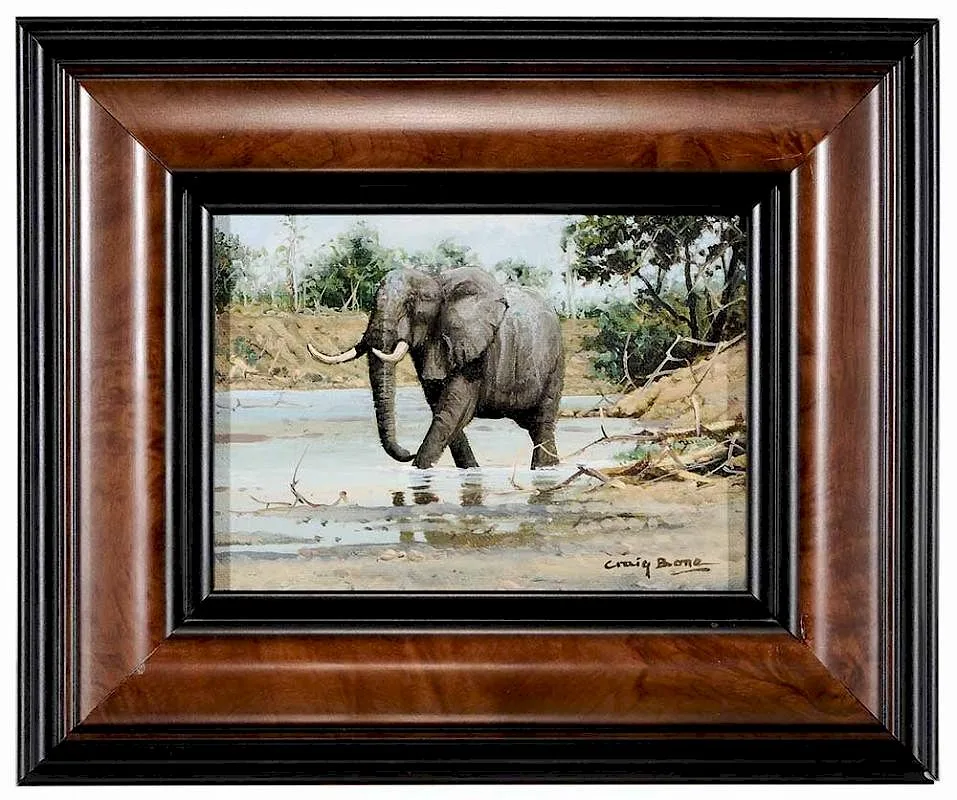 Craig Bone, Elephant, oil on canvas laid on panel