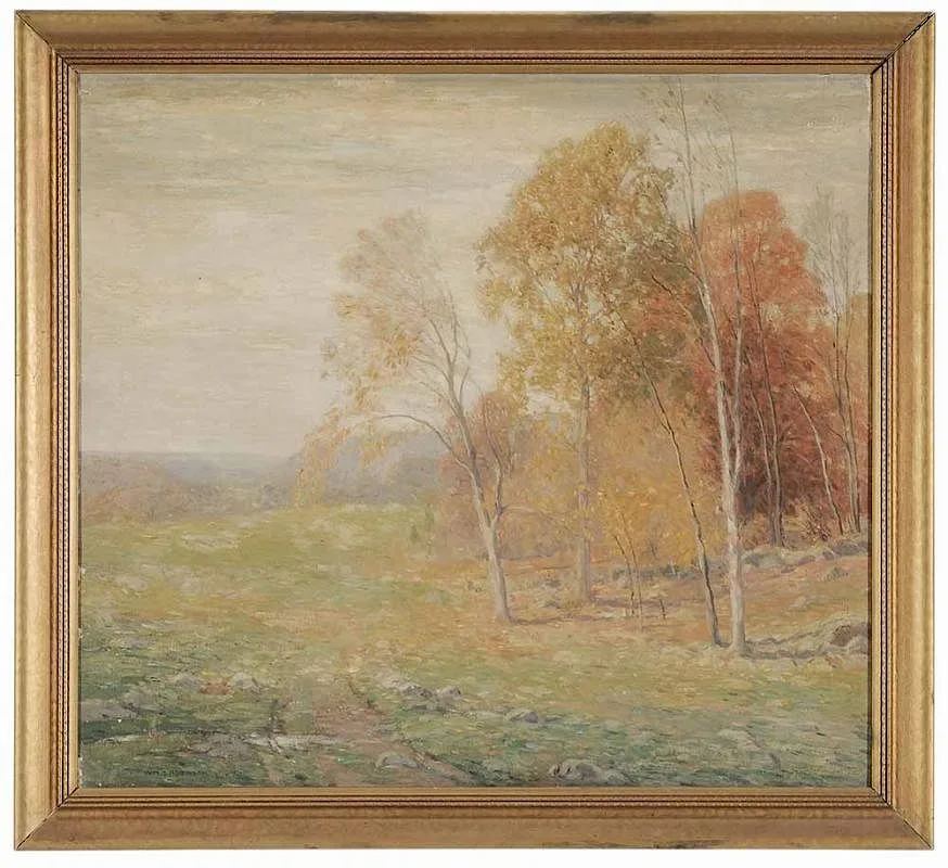 Autumn Landscape by William S. Robinson, 1912, oil on canvas, sold Nov 2016