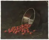 Albert Francis King, Still Life of Spilled Strawberries in a Landscape