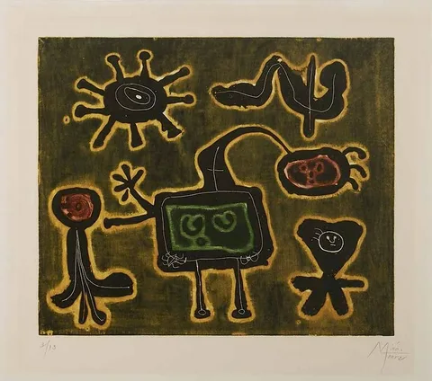 Joan Miró, Série I No. 4, 1952, color etching on Arches paper