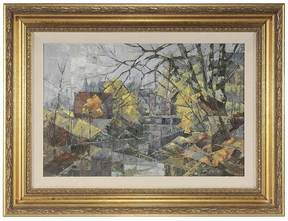 Wilmer G. Behler, Monocacy Creek Near Paintmill, 1962, oil on masonite