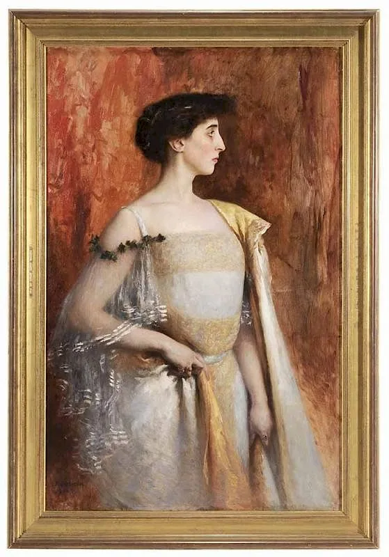 Fernand Cormon, Portrait of a Young Woman, facing right, oil on canvas