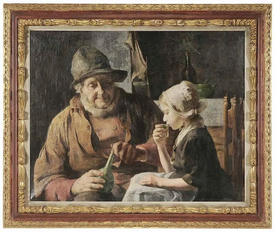 Paul Eugene Gorge, Young Girl Tasting Liqueur, 1890, oil on canvas