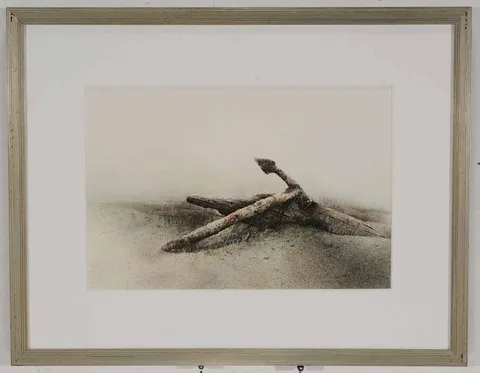Hubert Shuptrine, Anchored Grave, Diamond Shoals, 1973, watercolor on paper