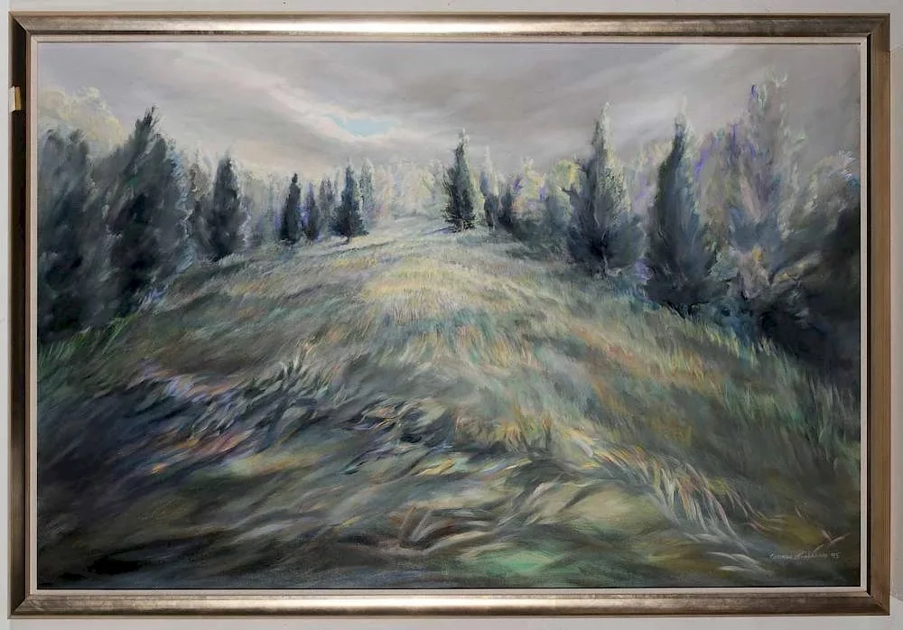 In the Cedars by George Buchanan, 1995, oil on canvas, sold Oct 2016