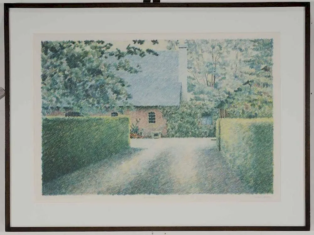 Mike Pease, Farmyard, lithograph on paper
