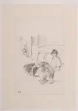 Édouard Vuillard, [Jeune femme assise sur un canape]