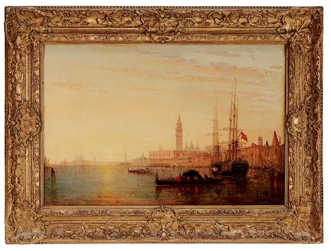 View of Venice at Sunset by Charles Clément Calderon, oil on canvas, sold Sep 2016