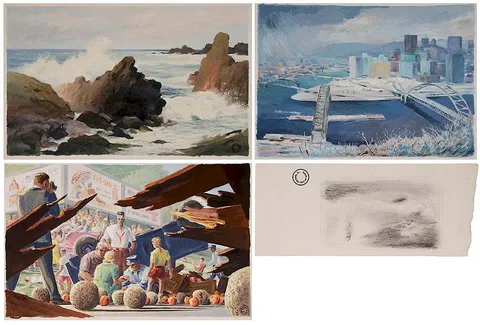 John Carter Shryock, Four studies: View of Pittsburgh, oil on card
