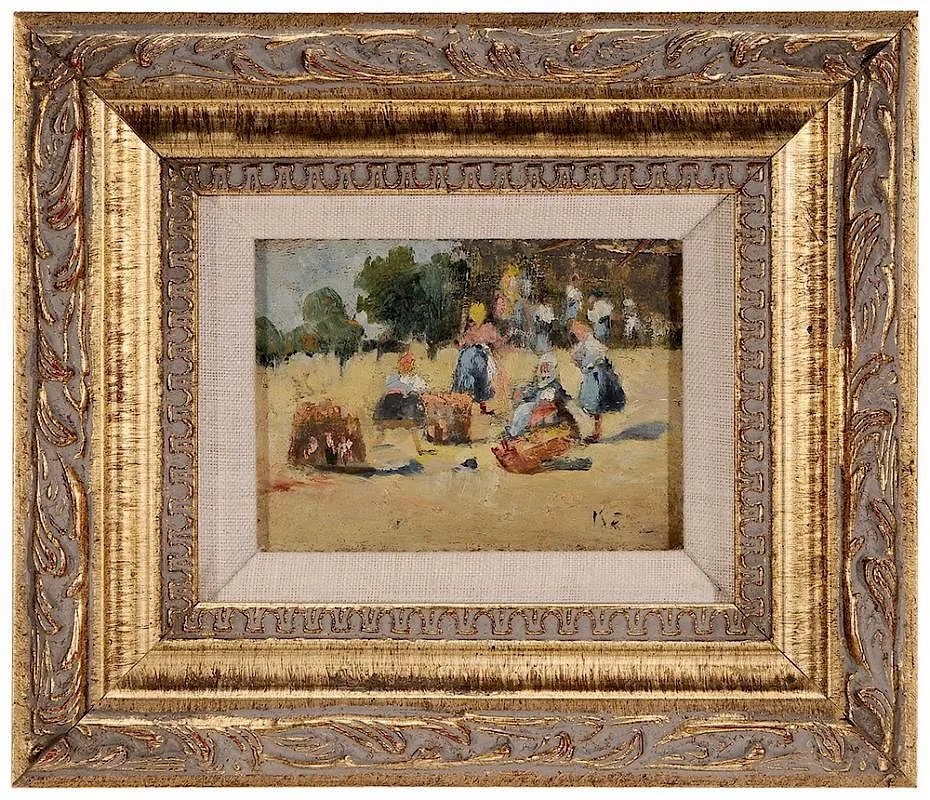 Beach Scene by Mary Bradish Titcomb, oil on panel, sold Sep 2016