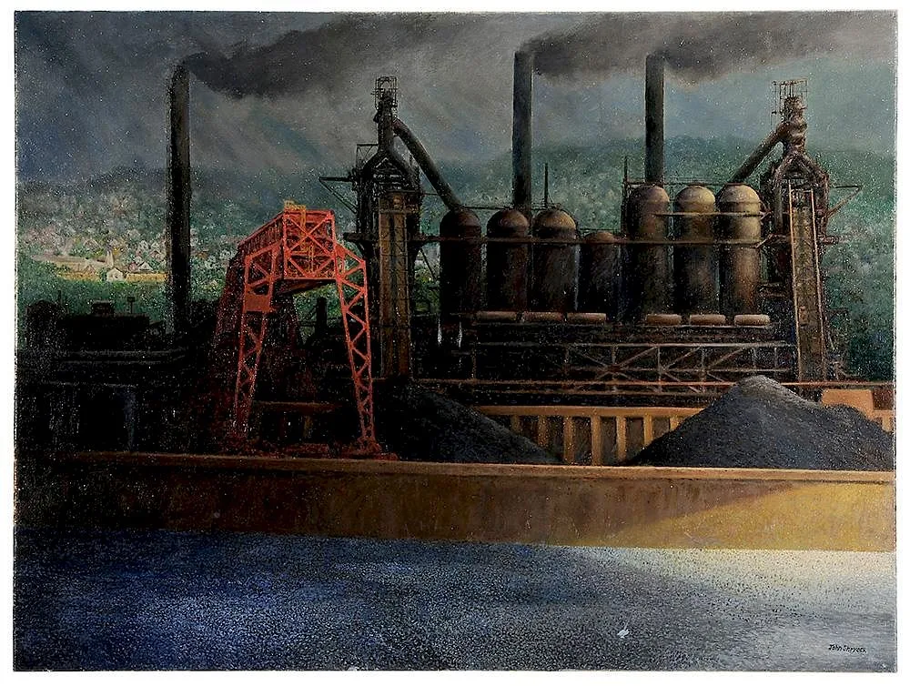 John Carter Shryock, Steel Mill, Pittsburgh, Pennsylvania, oil on linen