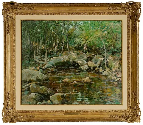 Ernest Lawson, The Forest Pool-Summer, circa 1917, oil on canvas