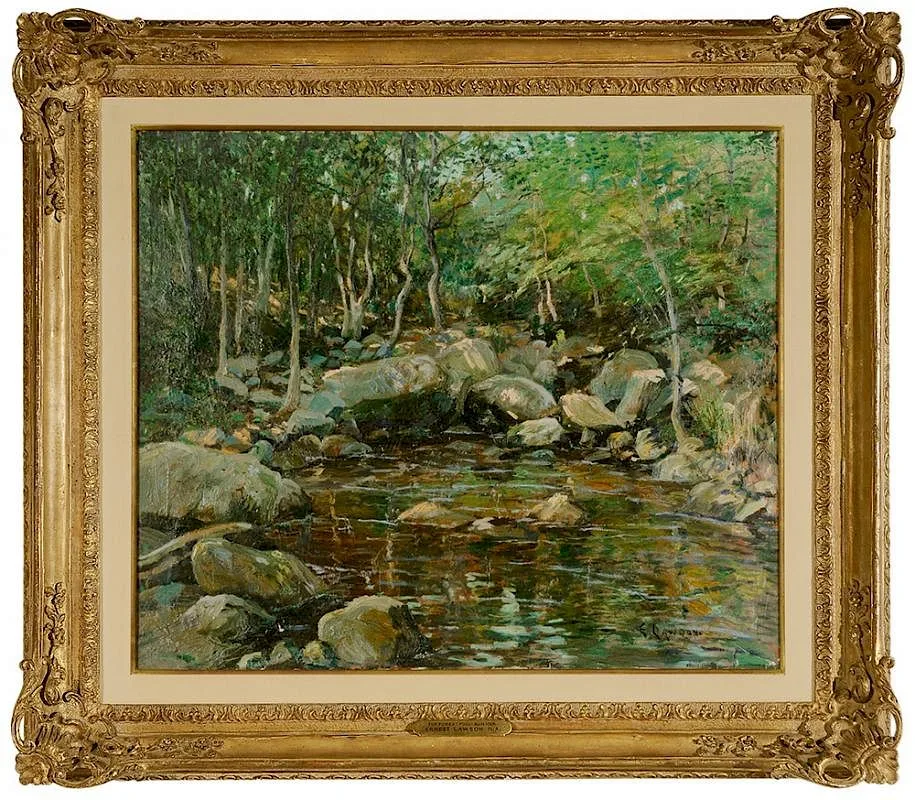 The Forest Pool-Summer by Ernest Lawson, circa 1917, oil on canvas, sold Sep 2016