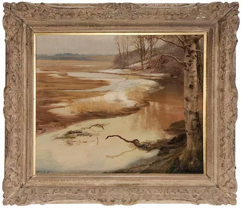 Edwin Burrage Child, Light Snow in a New England Marsh, oil on canvas