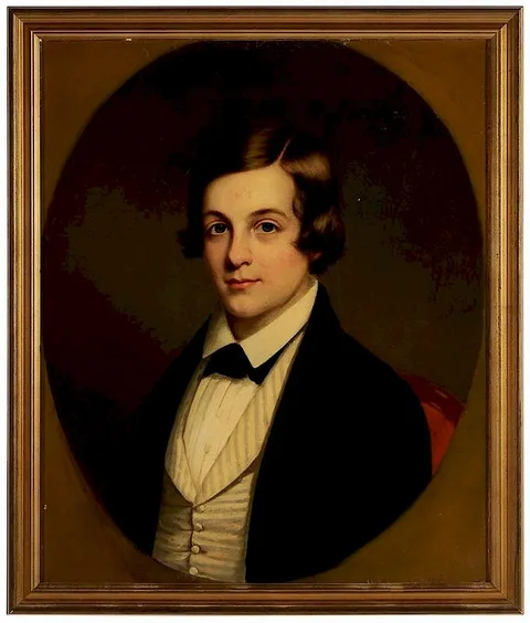 Henry Cheever Pratt, Portrait of Charles Turner Lunt, Portsmouth, Massachusetts, partial label verso indicating sitter and artist, oil on canvas