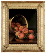 Levi Wells Prentice, Table Top Still Life with Basket of Peaches