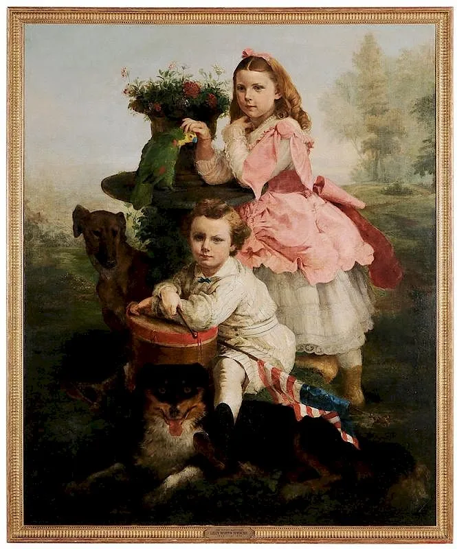 Our Future Americans by Lilly Martin Spencer, circa 1865, oil on canvas, sold Sep 2016
