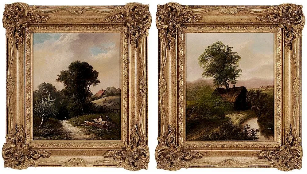 Charles Morris, Rural Landscapes, a pair, both signed "C. Morris, oil on canvas