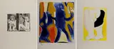 Horst Antes, Three abstract figural prints: Divided Interior with Two Figures