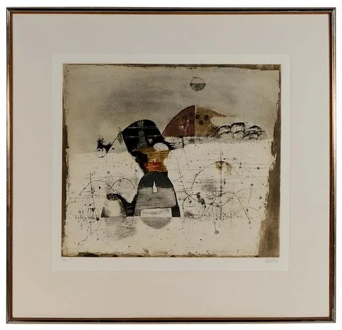 Johnny Friedlander, [Collines III], 1964, color etching on Arches paper