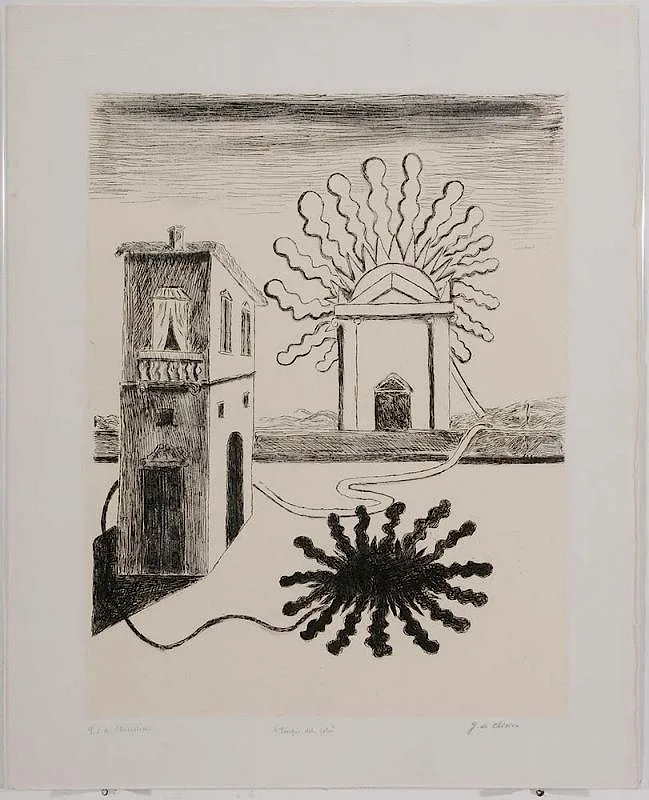 [Tempio del Sole] by Giorgio de Chirico, 1969, etching and aquatint on Chine collé paper, offered Jul 2016