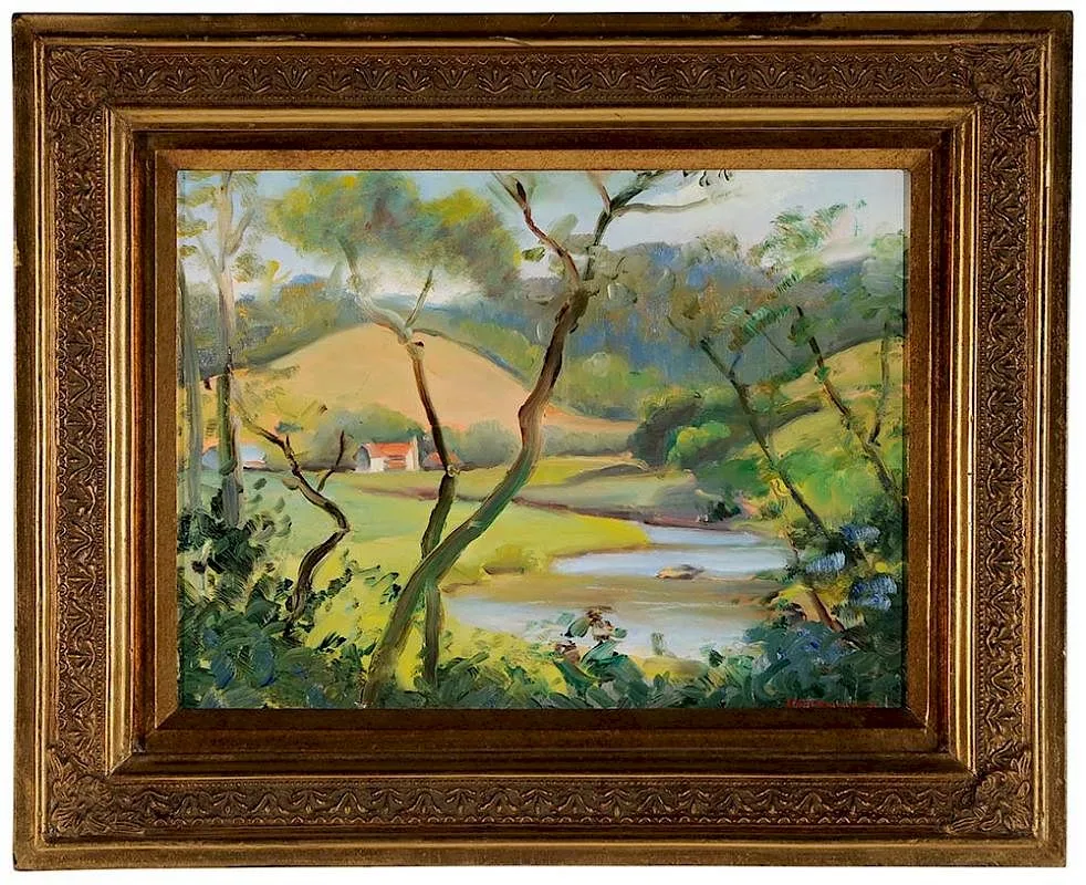 Watauga River by Francis Dayrell Kortheuer, oil on Masonite, sold Jul 2016