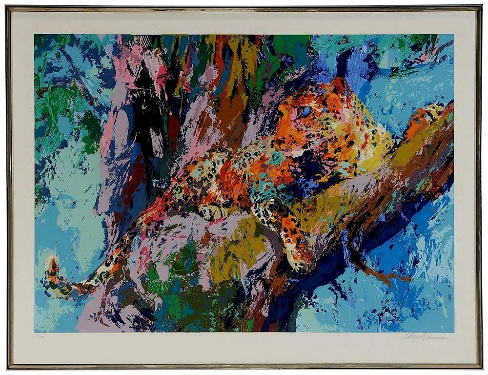 Leopard by LeRoy Neiman, 1972, serigraph on paper, sold Jul 2016