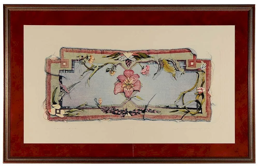 Bruce Weinberg, Autumn Lily II, 1985, multi-plate color etching on embossed paper