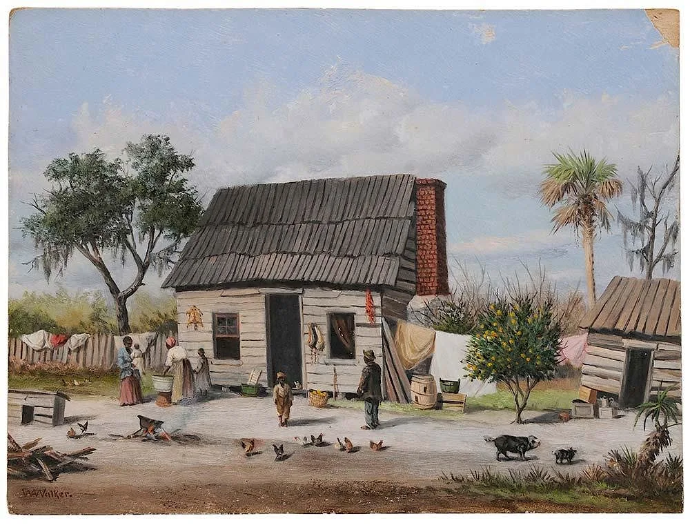 Florida Cabin Scene by William Aiken Walker, oil on artistboard, sold Jul 2016