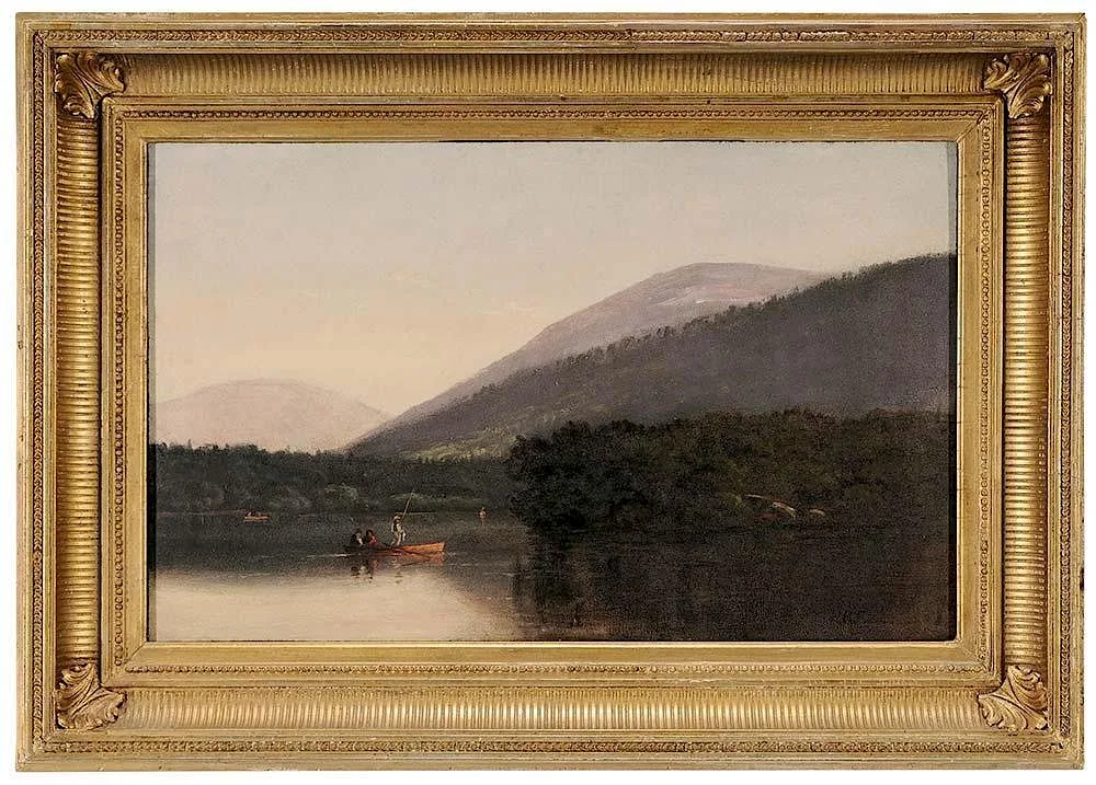Harriet Rodgers Faust, Sam Faust Fishing, Lea Springs, Tennessee, oil on artist board